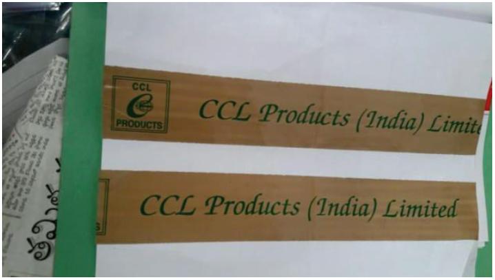 Custom printed tape sample