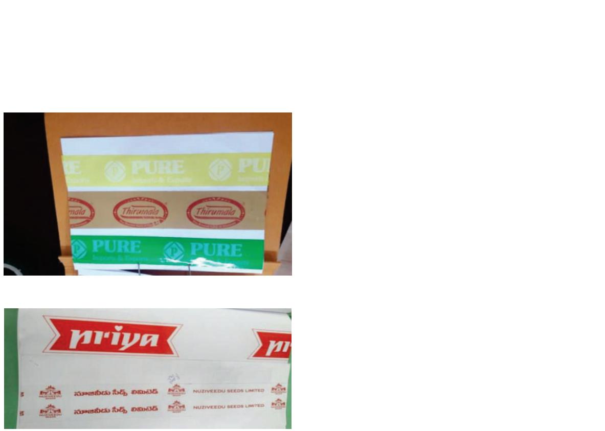 Printed tape sample designs